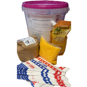 Ingredienten emmer 50 porties popcorn incl olie, suiker en zakjes Ingredienten emmer 50 porties popcorn incl olie, suiker en zakjes